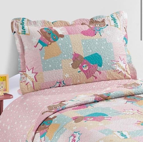Colcha Infantil Menina Solteiro 1,60x2,30 Heroina