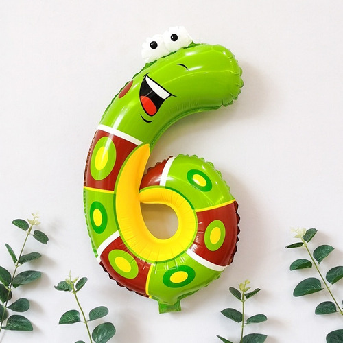 Imagen 9 de 10 de Set Globo Forma De Numero Diseño Animales 10 Numeros (todos)