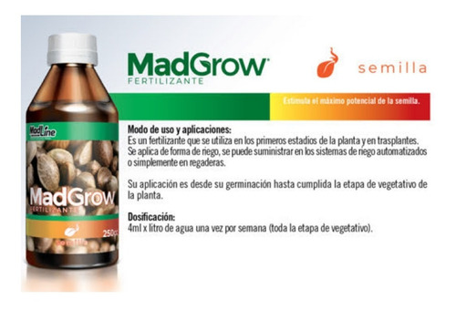 Imagen 9 de 10 de Fertilizante Mad Grow Kit Combo X8 Profesional 200cc Cultivo
