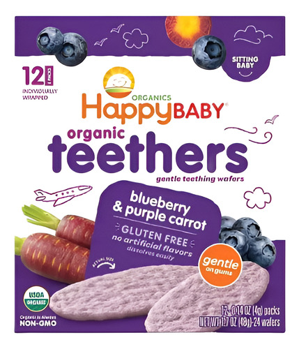 Happy Baby Teethers. Sabor Moras-zanahoria 1 Caja Con 12u Sabor Moras Zanahoria