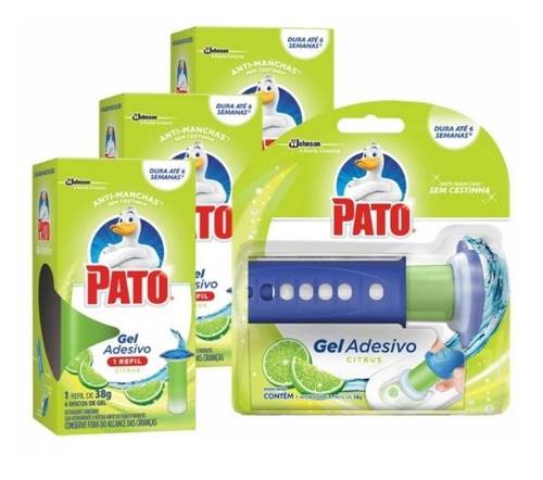 Gel Adesivo Sanitário Pato Citrus Aplicador + 4 Refil