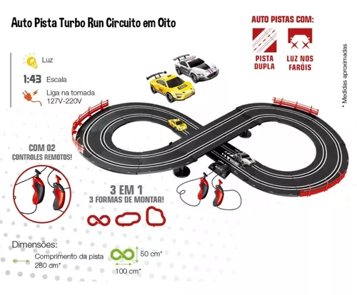 Autorama Auto Pista Elétrica Fórmula Super Corrida 2 Carros - I