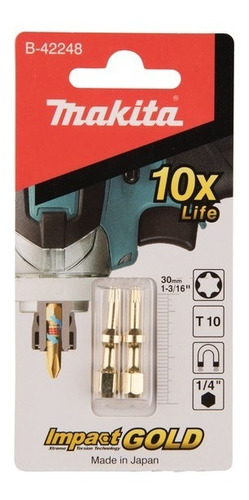 2 Puntas Torx T10 Makita Impact Gold Rinde 10 Veces Más