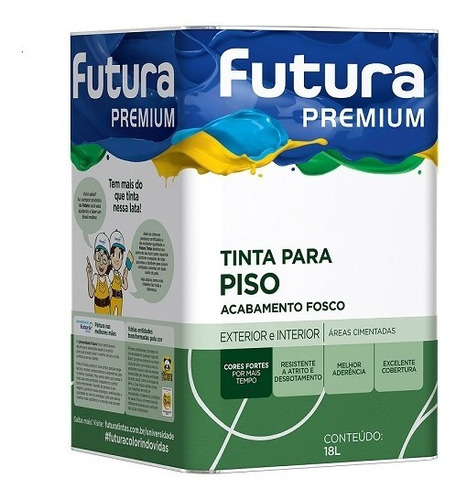 Tinta Piso Futura Premium 18l Cores Base Agua 