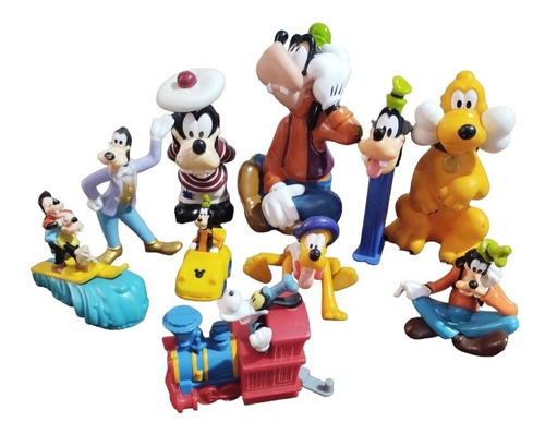 Figuras De Acción Goofy Tribilin Y Pluto Disney Lote 10 Pzas