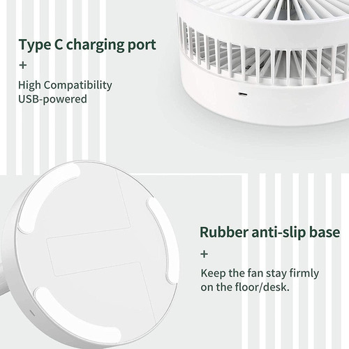 G Ventilador Loread, Portátil, Recargable, Ajustable, Usb
