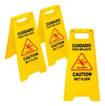 Comprar Señal Aviso Atencion Piso Mojado Amarillo Letrero 60x30cm