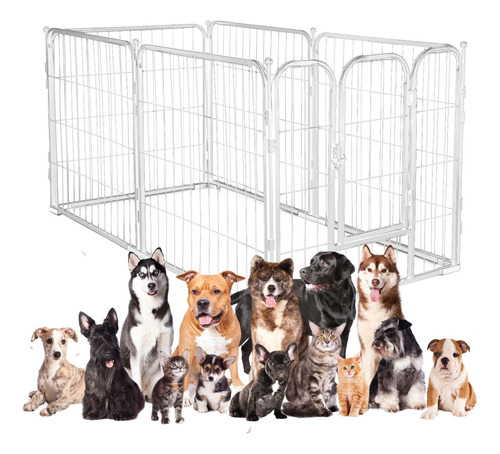 Corral Para Mascotas Rejas De Plegable Perros Dehigh 120*60