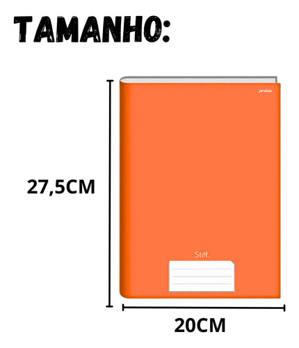 Caderno Universitario Brochurão 96f Stiff Laranja Cd C/02un