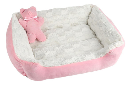 Cw Felpa Mascota Perro Gato Cama Cachorro Cojín Casa Rosa