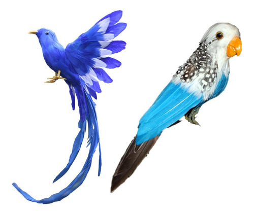 2pcs Artificial Feathered Bird Photo Prop Foam Feathered