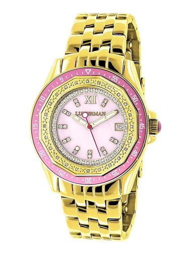 Reloj Luxurman Para Mujer Royale Real Con Bisel Rosa