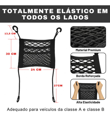 Rede Aranha Elástica Dupla Com Gancho Carro Moto Para Carga