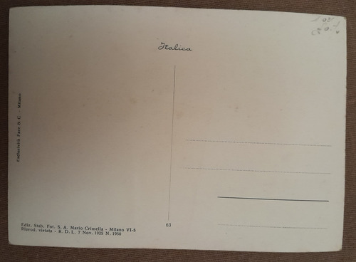 Foto Mussolini. Postal. Fascismo. Colección Piero.