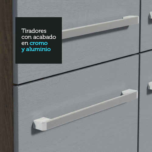 Mueble de Cocina Integral Madesa Emilly 229cm Marrón/Gris