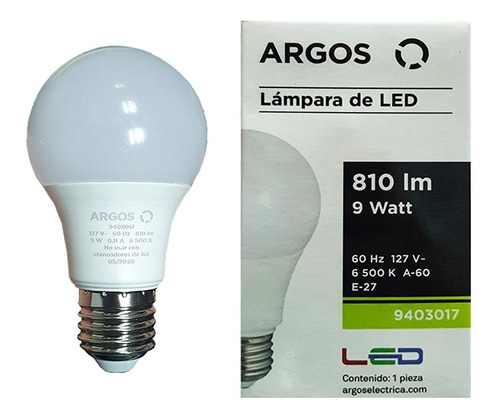 Foco Bombilla Led 9w Argos Casa Paquete 15 Pza Luz Blanca