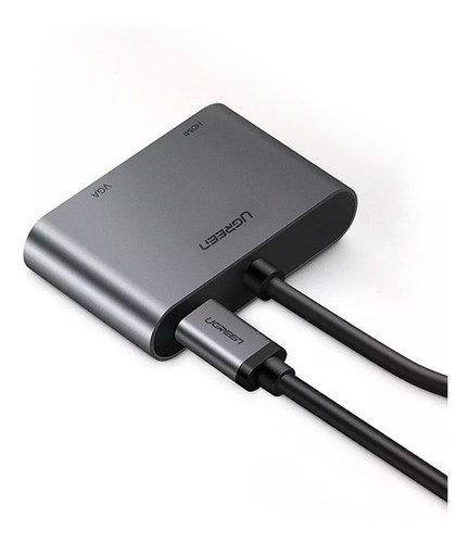 Hub adaptador Ugreen Cm162 USB tipo C P Vga y Hdmi 50505
