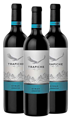 Kit 3 Vinho Tinto Trapiche Vineyards Syrah 750ml