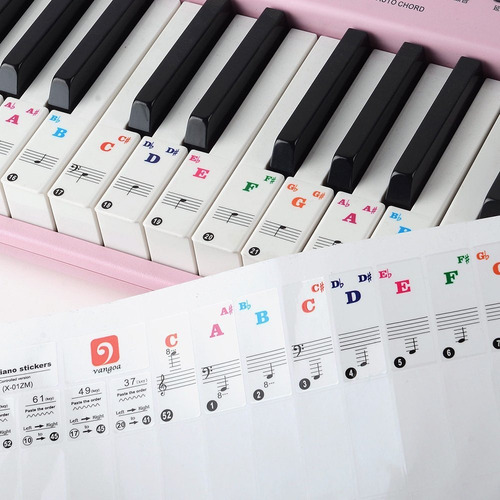 Stickers Autoadhesivos Para Piano Para Iniciacion Musical 
