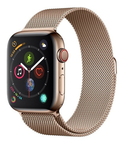 Extensible Correa Apple Watch Elegant + Cristal Templado Ancho 44 Mm Color Dorado