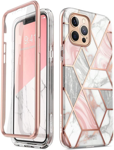 Funda Para iPhone 12 Pro Max, Marmol/rosa/delgada/resiste...