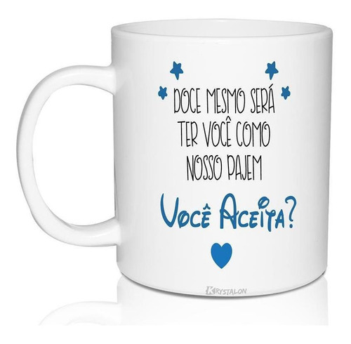 Caneca Convite Personalizada Você Aceita - Para Pajem