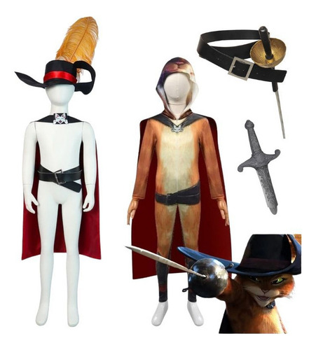 Xldd Disfraz De Gato Con Botas Para Ni?os Traje De