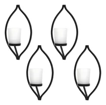 Comprar Hosley Juego De 4 Apliques De Pared Con Soporte Para Velas De Té De Vidrio Esmerilado, 7 Pulgadas De Alto. Regalo Ideal Para Bodas, Fiestas, Spa, Aromaterapia, Velas Led De Té Para Jardín. O9
