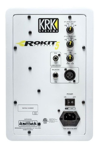Monitor De Referência Krk Rp5 Rokit G3 Branca - 110v - O Par
