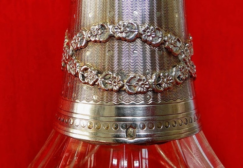 Perfumero Cristal Tallado Y Plata Francesa Sellada C1920 (Usado)