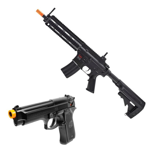 Combo Hk 416 Beretta 92fs Electrica 6mm Airsoft Xtrm C