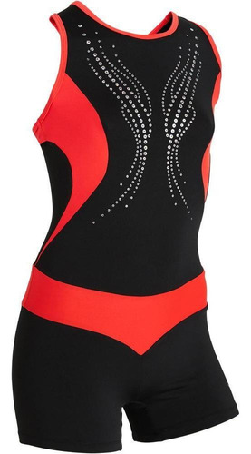 Collant Com Shorts De Ginástica Artística - Cor Preto