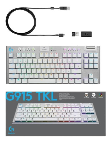 Alambre Táctil Blanco Logitech G915 Tkl Sin Llave A La Veloc