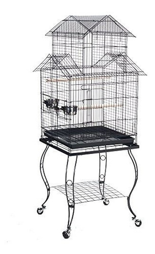 Bird Parrot Cage Con Soporte Cockatiel Amazon African Grey