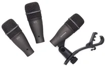 Comprar Set De 3 Microfonos Para Bateria Con Soporte Samson Dk703