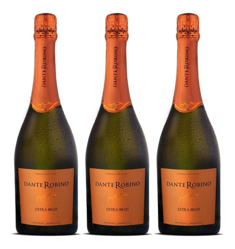 Champagne Dante Robino Extra Brut 750ml Espumante X3