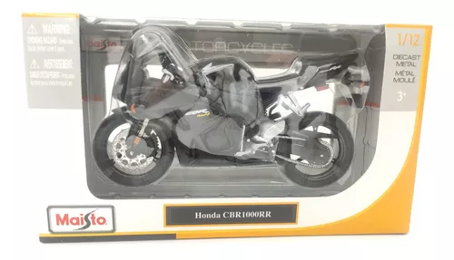 Moto de Ferro Corrida Miniatura Yamaha FJR 1300 1:12 na Caixa