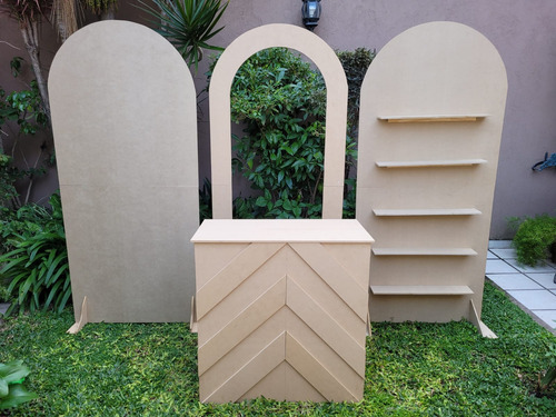 Combo Mesa Candy Bar Desarmable Mas 3 Paneles Desarmables!! Madera