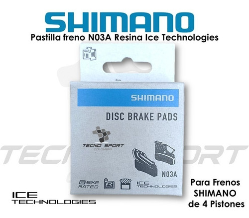Imagen 4 de 8 de Pastilla Freno Shimano N03a Xtr Xt Slx Refrigerada 4 Pistone