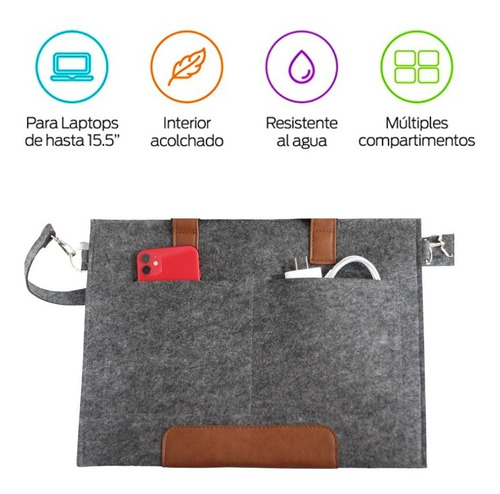 Imagen 10 de 10 de Mochila Portafolio Para Laptop Maletín Con Compartimentos