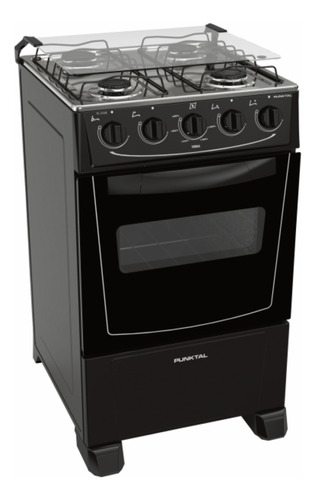 Cocina Punktal Viena Pk-268bk 4 Hornallas Negra