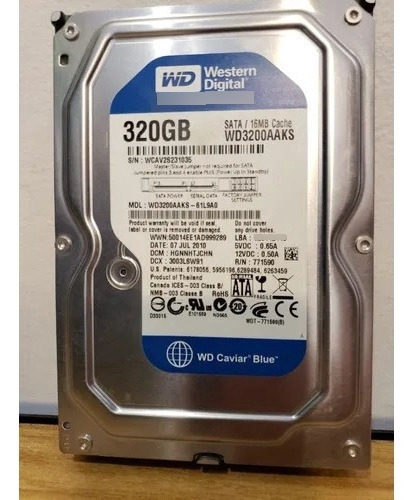 Disco Duro Interno Wd3200aajs 320gb Azul (Usado)