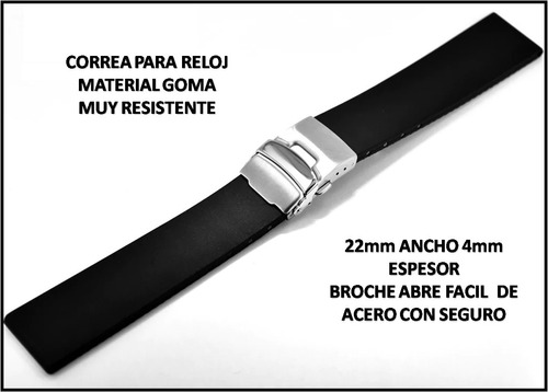 Correa Reloj Goma Resistente 22mm Con Broche Victorinox Foss