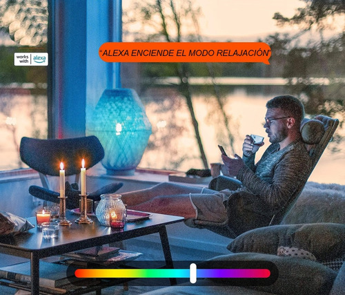 Imagen 4 de 8 de Bombillo Wifi Inteligente Rgb Google Assistant Alexa Siri