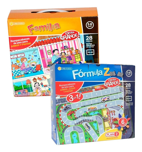 Imagen 1 de 10 de Set 2 Rompecabezas Piso Puzzle Infantil Formula Z Familia