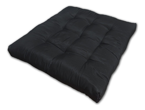 Almofada Futon Assento Decoração 60x60cm Flat Vários Modelos Cor Preto