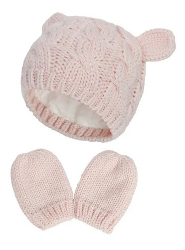 Gorro Y Guantes De Lana Tejidos Otoño-invierno Para Bebes