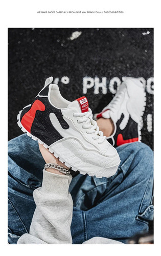 Zapatillas Casuales De Fondo Grueso Para Hombre, Zapatos Deportivos De Moda