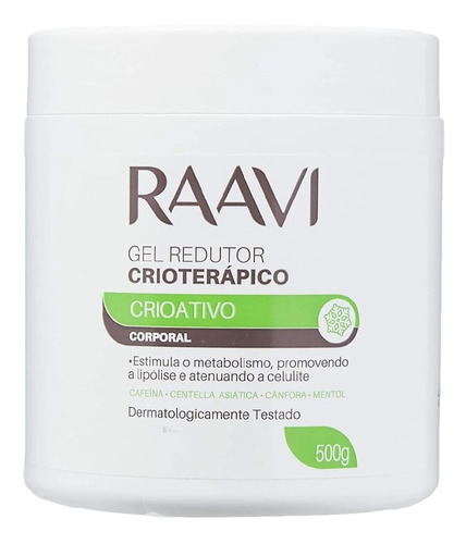 Gel Redutor Crioterápico Atenua Celulite Corporal 500g Raavi