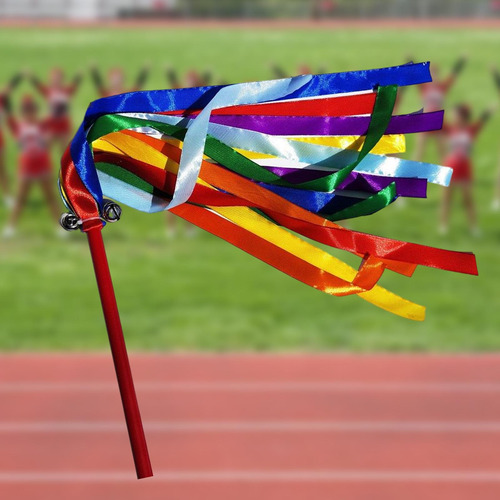 Coloridas Cintas De Baile De Gimnasia Con Campanas De Madera